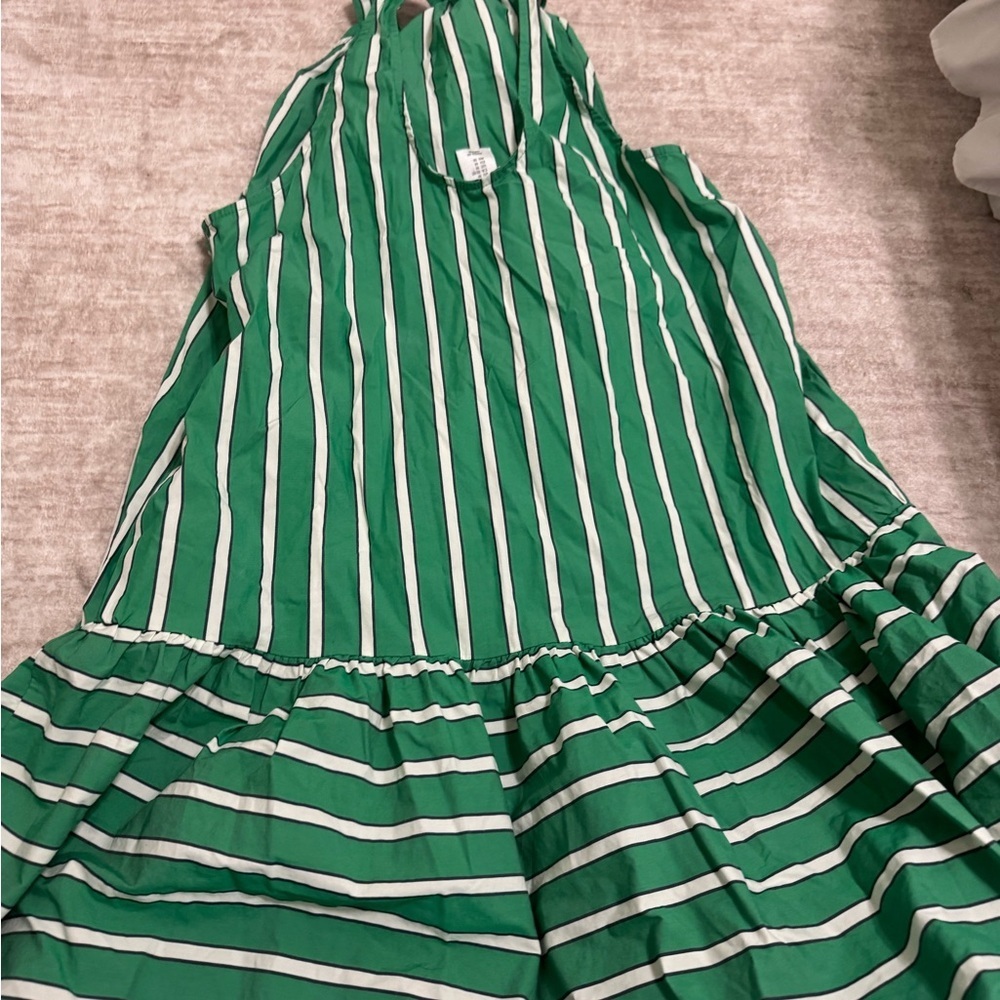 christain lacroix high neck stripped mini dress size medium green - Picture 3 of 4